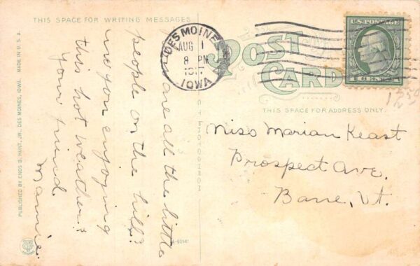 Des Moines Iowa Empress Theatre Color Lithograph Vintage Postcard U7048 - Image 2