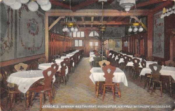 Rochester New York Sandler's German Restaurant, Color Lithograph PC U7065