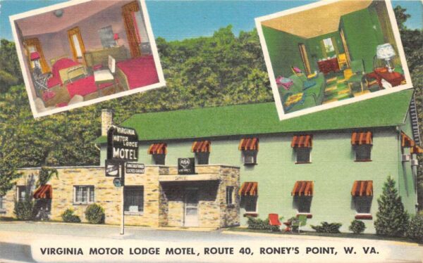 Roney's Point West Virginia Virginia Motor Lodge Motel,Multi-View Linen PC U7069