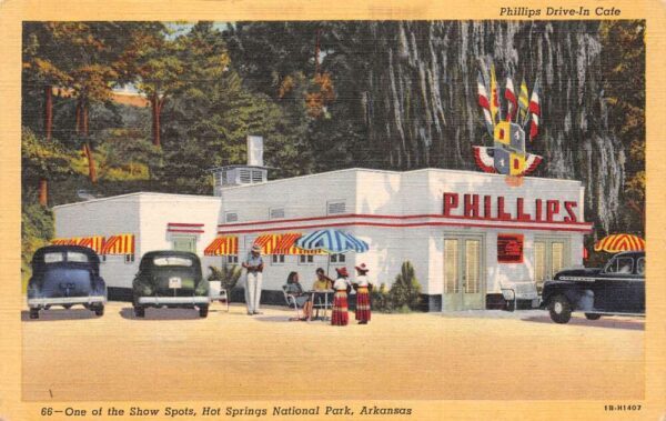 Hot Springs National Park Arkansas Phillips Drive-In Cafe,Coca Cola Sign PC U7074