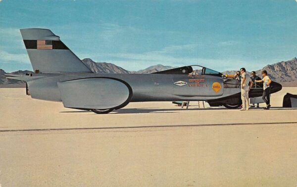 Wendover Utah-Nevada Bonneville Salt Flats Record Jet Car Vintage PC U7082