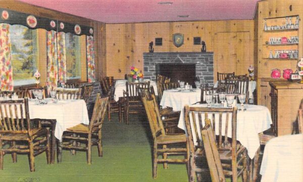 Rockwell's Mills New York The Olde Mill Restaurant, Color Linen Postcard U7102