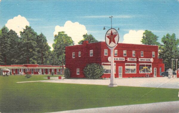 Midlothian Virginia Ferebee's Dining Room & Texaco Gas, Color Linen PC U7119