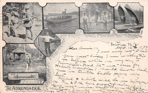 Utica New York Adirondack Mtn. Scene, Undivided Back Vintage Postcard U7120