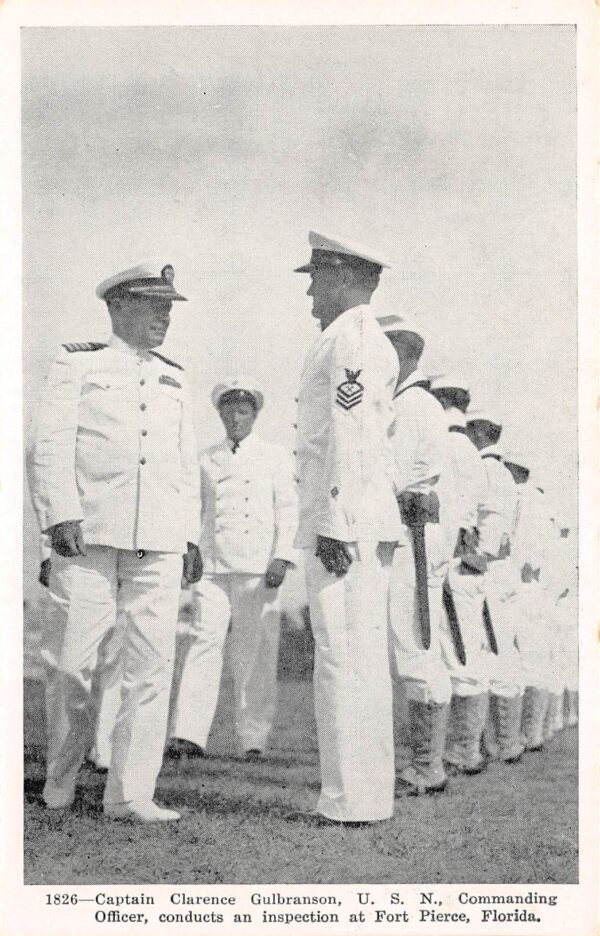 Fort Pierce Florida Captain Gulbranson Conducts Inspection,B/W Photo Print PC U7154