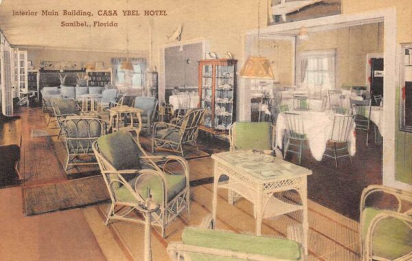 Sanibel Florida Casa Ybel Hotel Interior Main Bldg Postcard AA69421