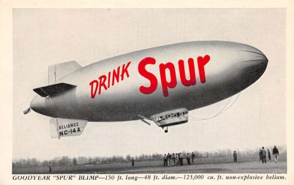 Canada Dry Spur Drink Soda Goodyear Blimp Vintage Postcard AA69430
