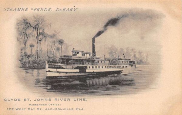 Jacksonville Florida Steamer Fredk DeBary Vintage Postcard AA69449