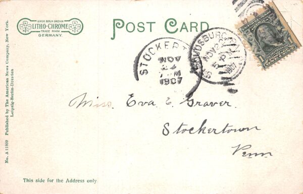 East Stroudsburg Pennsylvania Crystal Street, Lackawanna Hotel Vintage PC U7189 - Image 2
