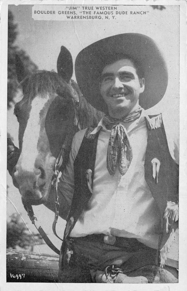 Warrensburg New York Boulder Greens Dude Ranch, "Jim", Real Photo PC U7197