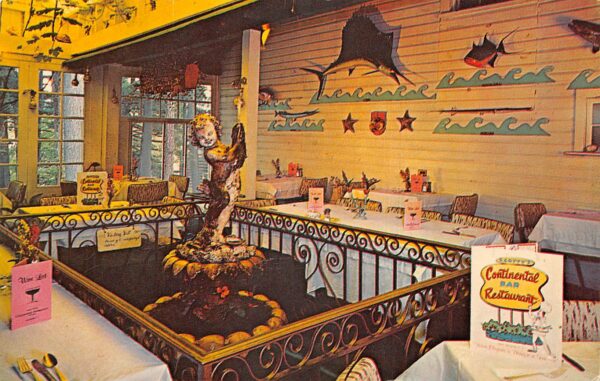 Lake George New York Continental Restaurant, Photochrome Vintage PC U7200