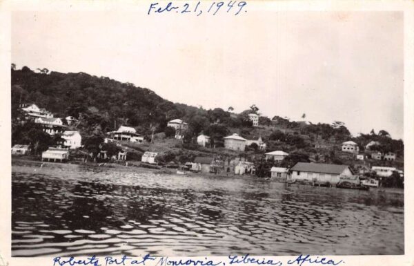 Monrovia Liberia Africa Roberts Port Harbor View Real Photo Postcard AA69471