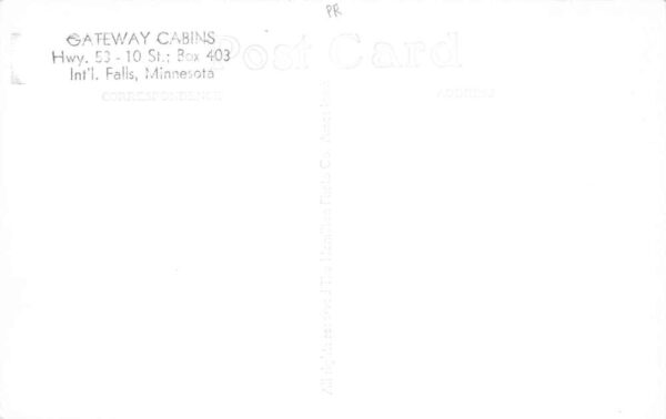 International Falls Minnesota The Gateway Cabin Court Real Photo PC AA69489 - Image 2