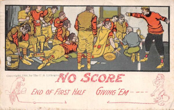 Football Sports Scene "No Score" Vintage Postcard AA69498