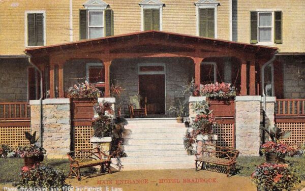 Braddock Heights Maryland Hotel Braddock Main Entrance Vintage Postcard AA69512