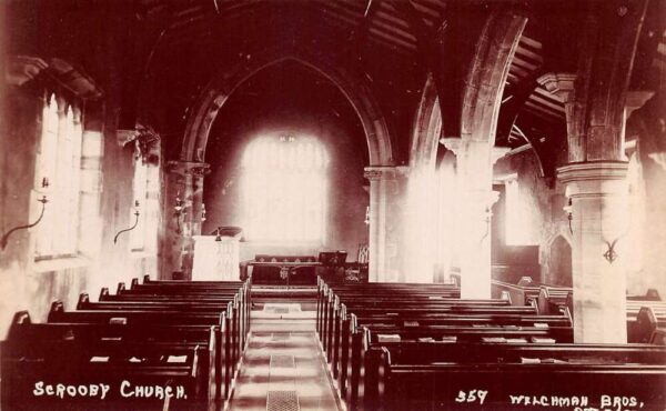 Scrooby England Scrooby Church Interior Vintage Postcard AA69515