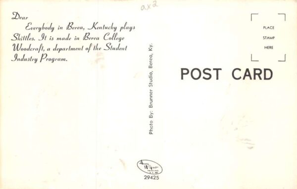 Berea Kentucky College Woodcraft Program Skittles Game Vintage Postcard AA69521 - Image 2