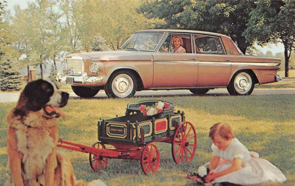Studebaker Limousette Cruiser Automobile Car Girl with Dog Postcard AA69522