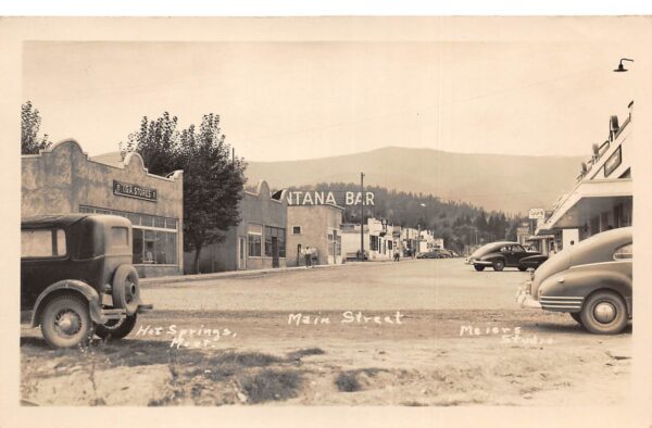 Hot Springs Montana Main Street Real Photo Vintage Postcard U7263