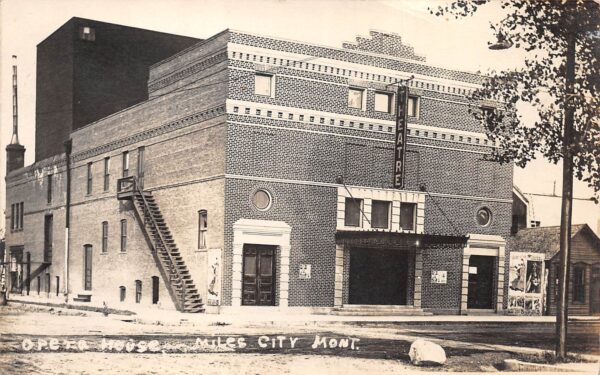 Miles City Montana Opera House, Exterior, Real Photo Vintage Postcard U7268