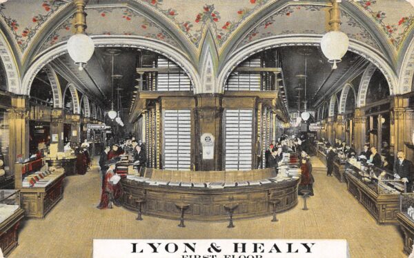 Chicago Illinois Lyon & Healy Dep't. Store, 1st Floor Vintage Postcard U7274