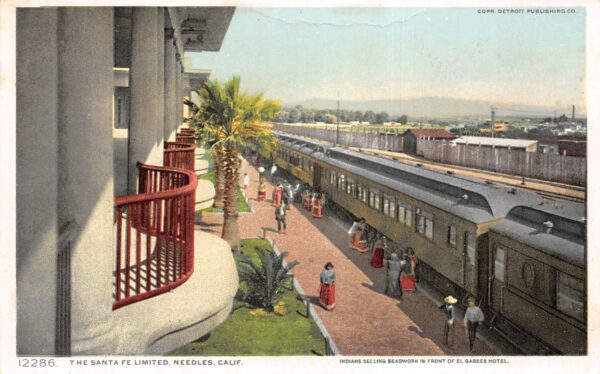 Needles California The Sante Fe Limited R.R. White Border Vintage Postcard U7280