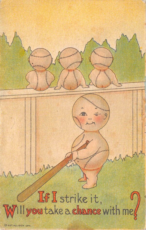Baseball Children If I Strike It, Will You Take A chance, Illustration PC U7294