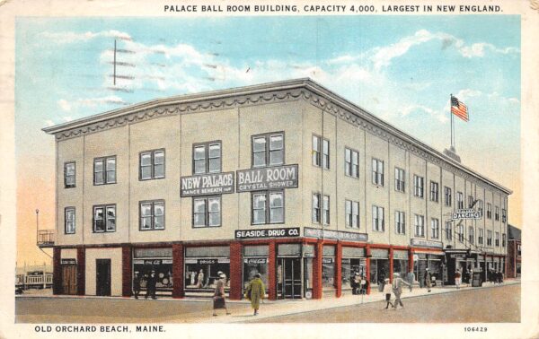 Old Orchard Beach Maine New Palace Ball Room, White Border Vintage PC U7328