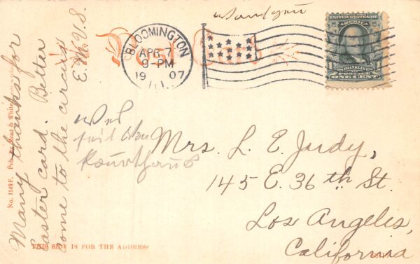 Bloomington Illinois Circus Day Scene, Undivided Back Vintage Postcard U7332 - Image 2