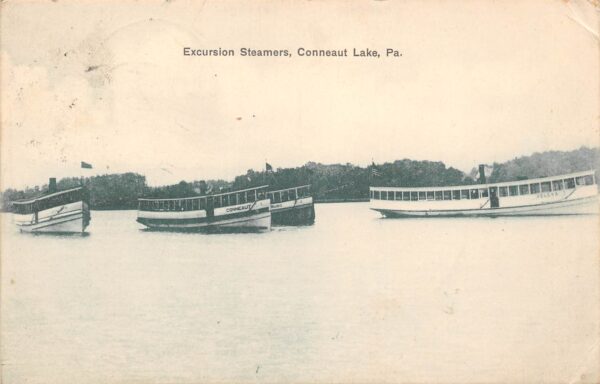 Conneaut Lake Pennsylvania Excursion Steamers, Photo Print Vintage PC U7349