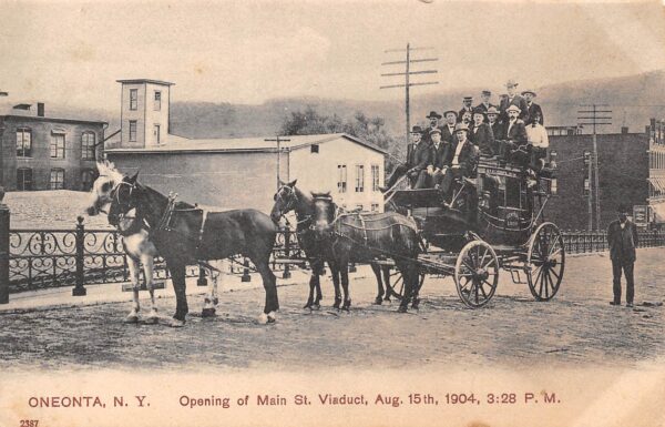 Oneonta New York Main St. Viaduct Opening, Undivided Back Vintage Postcard U7374