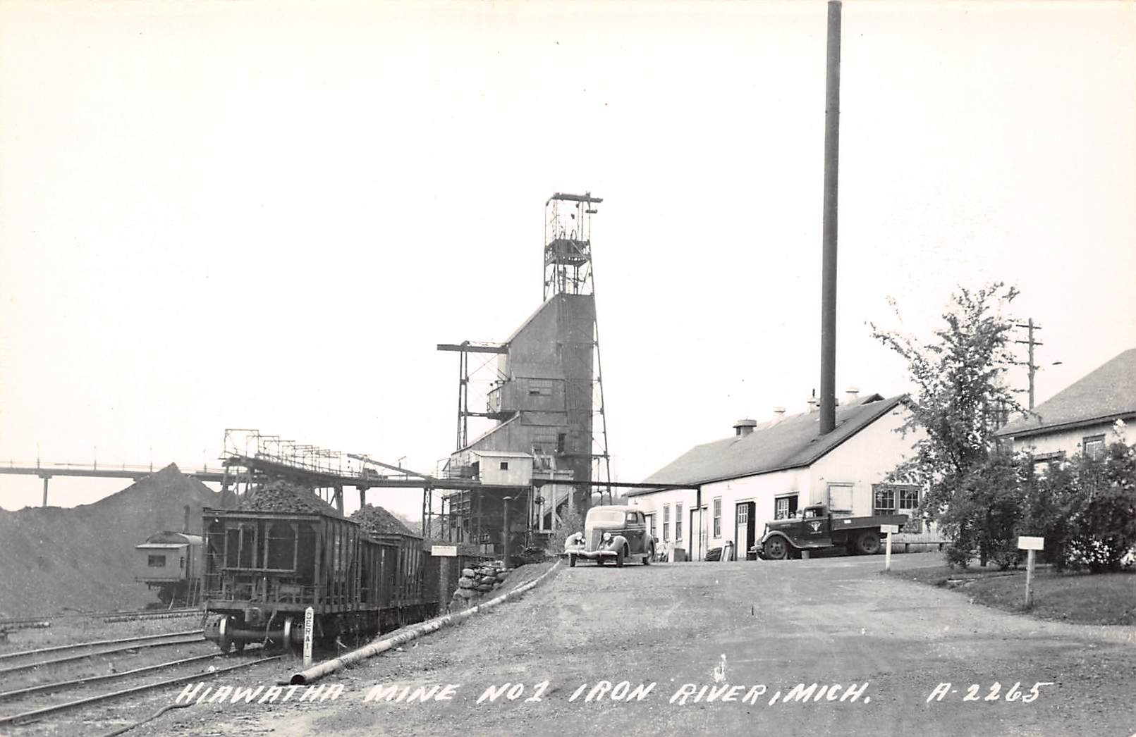 Iron River Michigan Hiawatha Mine No. 1 Real Photo Vintage Postcard