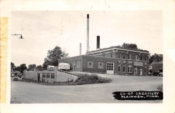 Plainview Minnesota Co-Op Creamery Real Photo Vintage Postcard U7549