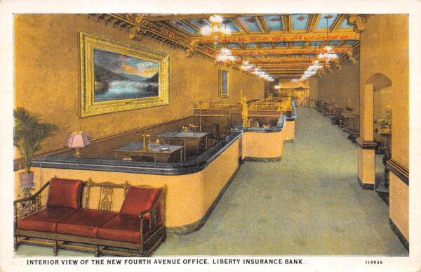 Middletown Connecticut Liberty Insurance Bank, Interior, White Border PC U7556