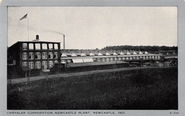 Newcastle Indiana Chrysler Corp. Plant, B/W Photo Print Vintage Postcard U7560