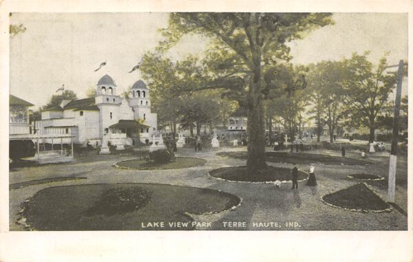 Terre Haute Indiana Lake View Park, Undivided Back Vintage Postcard U7611