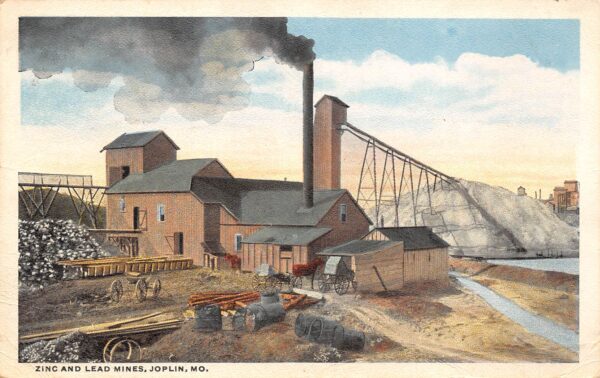 Joplin Missouri Zinc & Lead Mines, White Border Vintage Postcard U7625