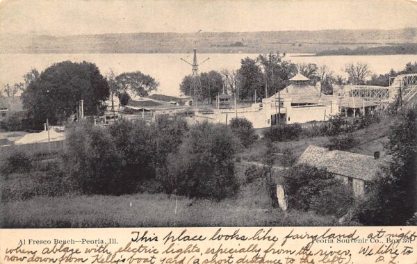 Peoria Illinois Al Fresco Beach, Undivided Back Vintage Postcard U7640
