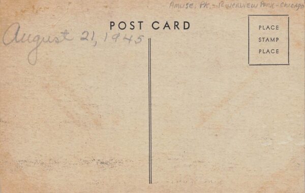 Chicago Illinois Riverview Park, "Hades: Divided Back Vintage Postcard U7646 - Image 2