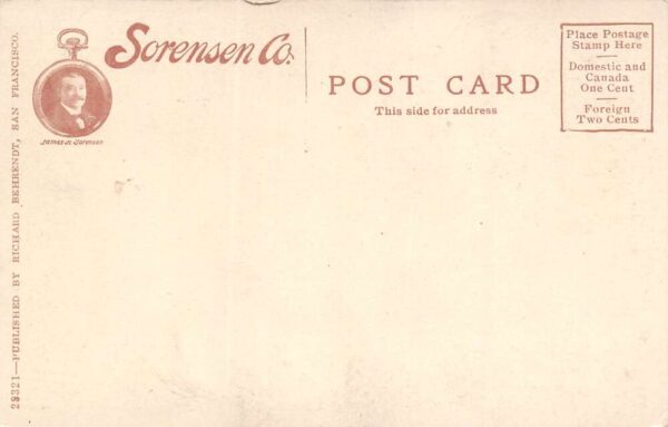 San Francisco California Sorensen Co. Jewelers, Interior,Color Lithograph PC U7664 - Image 2