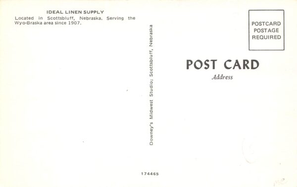 Scottsbluff Nebraska Ideal Linen Supply, Employees Pictured Vintage PC U7722 - Image 2