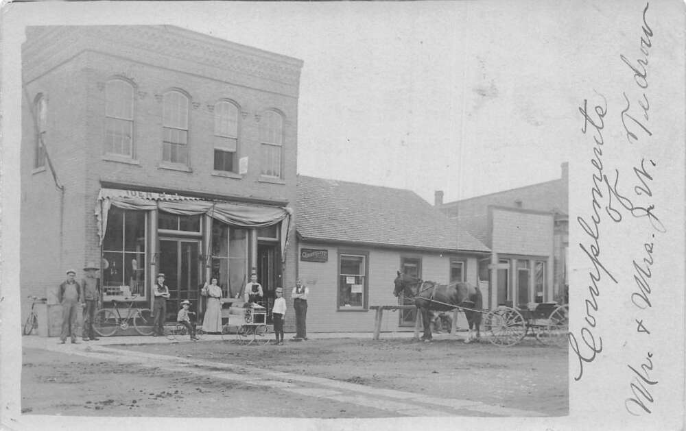 Caledonia Ohio General Store Street Scene Real Photo Postcard AA69549