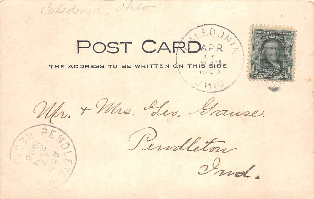 Caledonia Ohio General Store Street Scene Real Photo Postcard AA69549 - Image 2