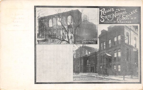 Albany New York Ruins Of State Normal College, Undivided Back Vintage PC U7848