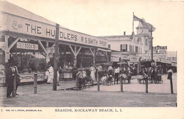 Rockaway Beach New York Seaside In Long Island, Soda Shop Vintage Postcard U7885