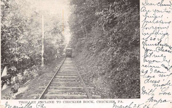 Chickies Pennsylvania Trolley Incline To Chickies Rock, Undivided Back PC U7933