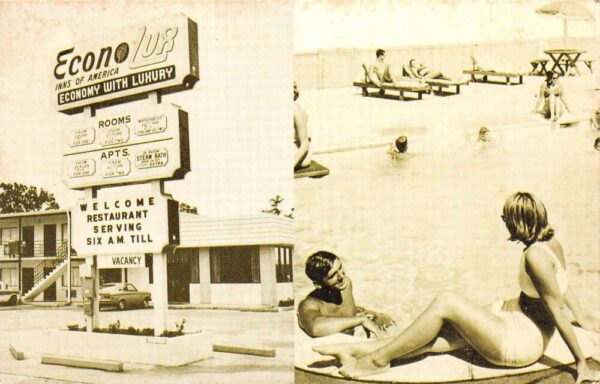 Norfolk Virginia Econo-Lux Inn, Multi-View Chrome Vintage Postcard U7934