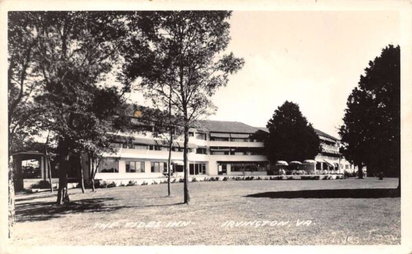 Irvingston Virginia The Tides Inn, Exterior, Real Photo Vintage Postcard U7948