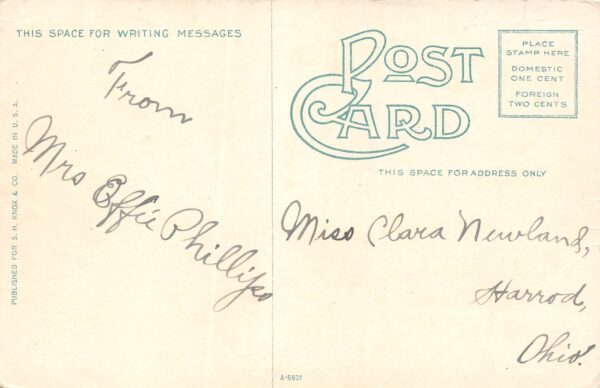 Lima Ohio Main St., Looking N., Trolley, Divided Back Vintage Postcard U7980 - Image 2