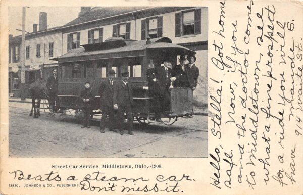Middletown Ohio Street Car Service, Undivided Back Vintage Postcard U7981